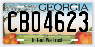 GA license plate CBO4623
