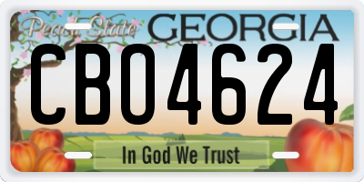 GA license plate CBO4624