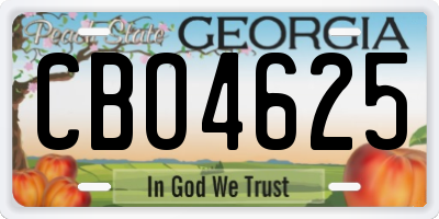 GA license plate CBO4625