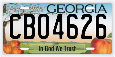 GA license plate CBO4626