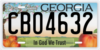 GA license plate CBO4632