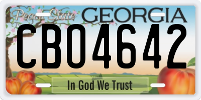 GA license plate CBO4642