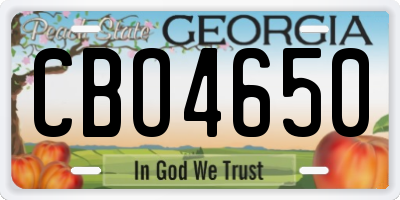 GA license plate CBO4650