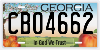 GA license plate CBO4662