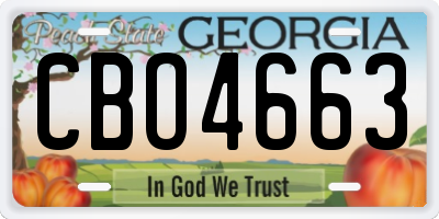GA license plate CBO4663