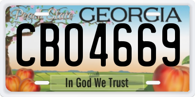 GA license plate CBO4669