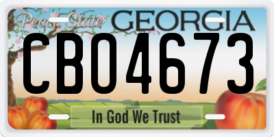 GA license plate CBO4673