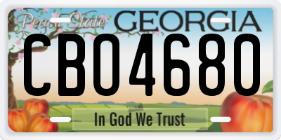 GA license plate CBO4680