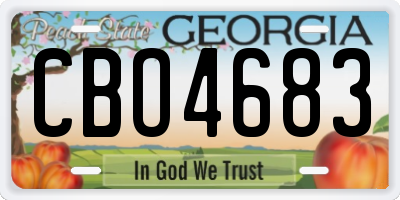 GA license plate CBO4683