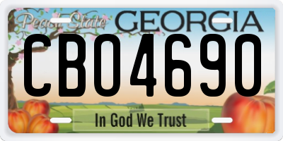 GA license plate CBO4690