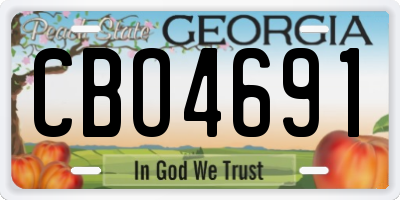 GA license plate CBO4691