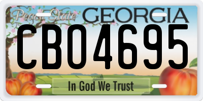 GA license plate CBO4695