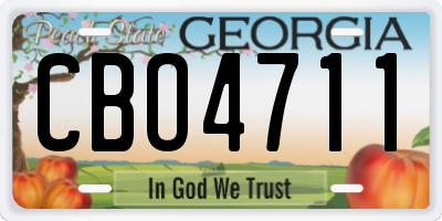 GA license plate CBO4711