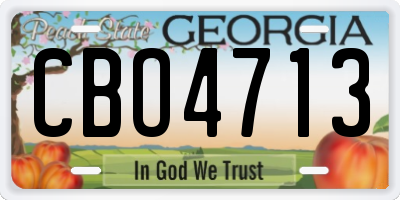 GA license plate CBO4713