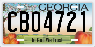 GA license plate CBO4721