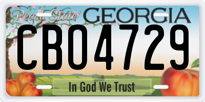 GA license plate CBO4729