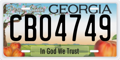 GA license plate CBO4749