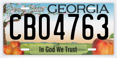 GA license plate CBO4763