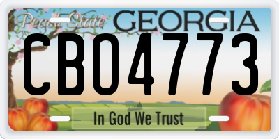 GA license plate CBO4773