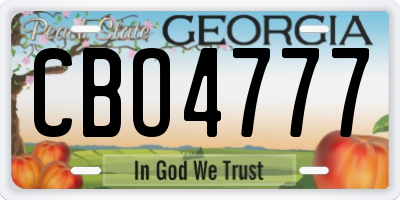 GA license plate CBO4777