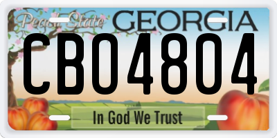 GA license plate CBO4804