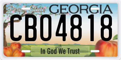 GA license plate CBO4818