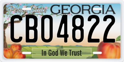 GA license plate CBO4822