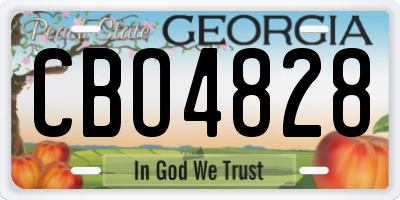 GA license plate CBO4828
