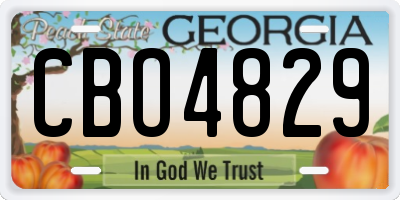 GA license plate CBO4829