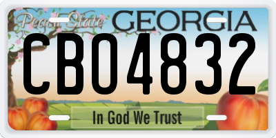 GA license plate CBO4832