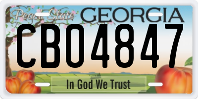 GA license plate CBO4847