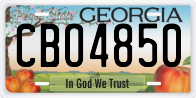 GA license plate CBO4850