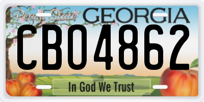 GA license plate CBO4862