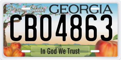 GA license plate CBO4863