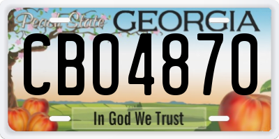 GA license plate CBO4870