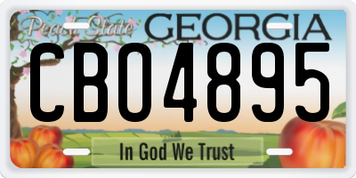 GA license plate CBO4895