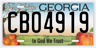 GA license plate CBO4919