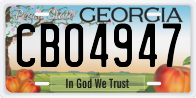 GA license plate CBO4947