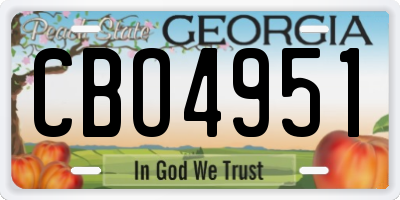 GA license plate CBO4951