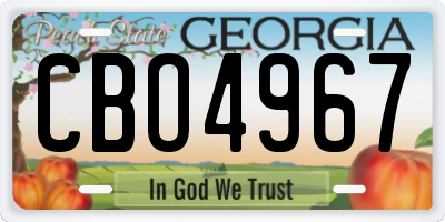 GA license plate CBO4967