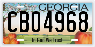 GA license plate CBO4968