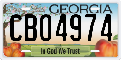 GA license plate CBO4974