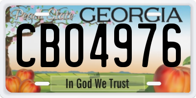 GA license plate CBO4976