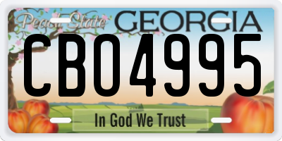 GA license plate CBO4995