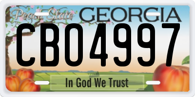 GA license plate CBO4997