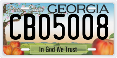GA license plate CBO5008