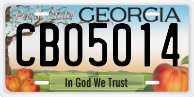 GA license plate CBO5014