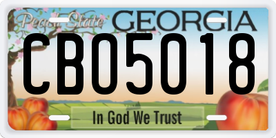 GA license plate CBO5018