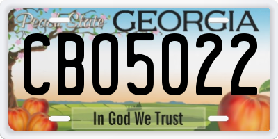 GA license plate CBO5022