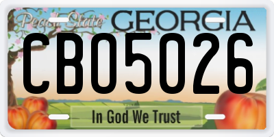 GA license plate CBO5026